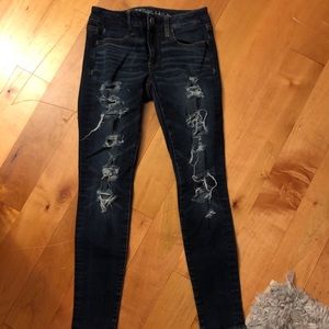 american eagle outfitters dark ripped jeans